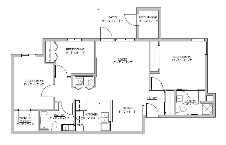 Floor Plans of Copper Ridge Apartments 9 in Butte, MT